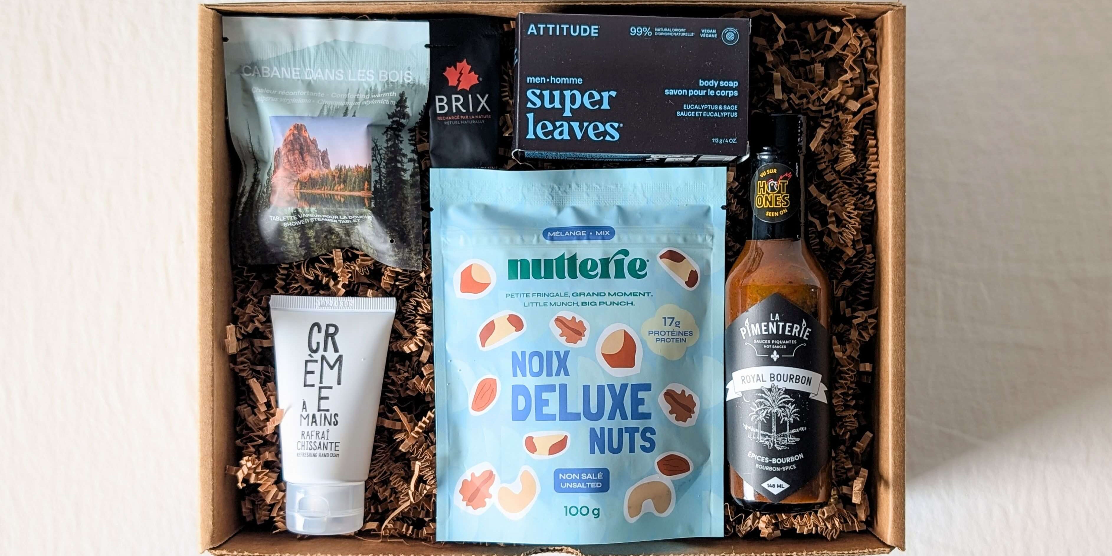 boite cadeau confort chaï produits québécois locaux