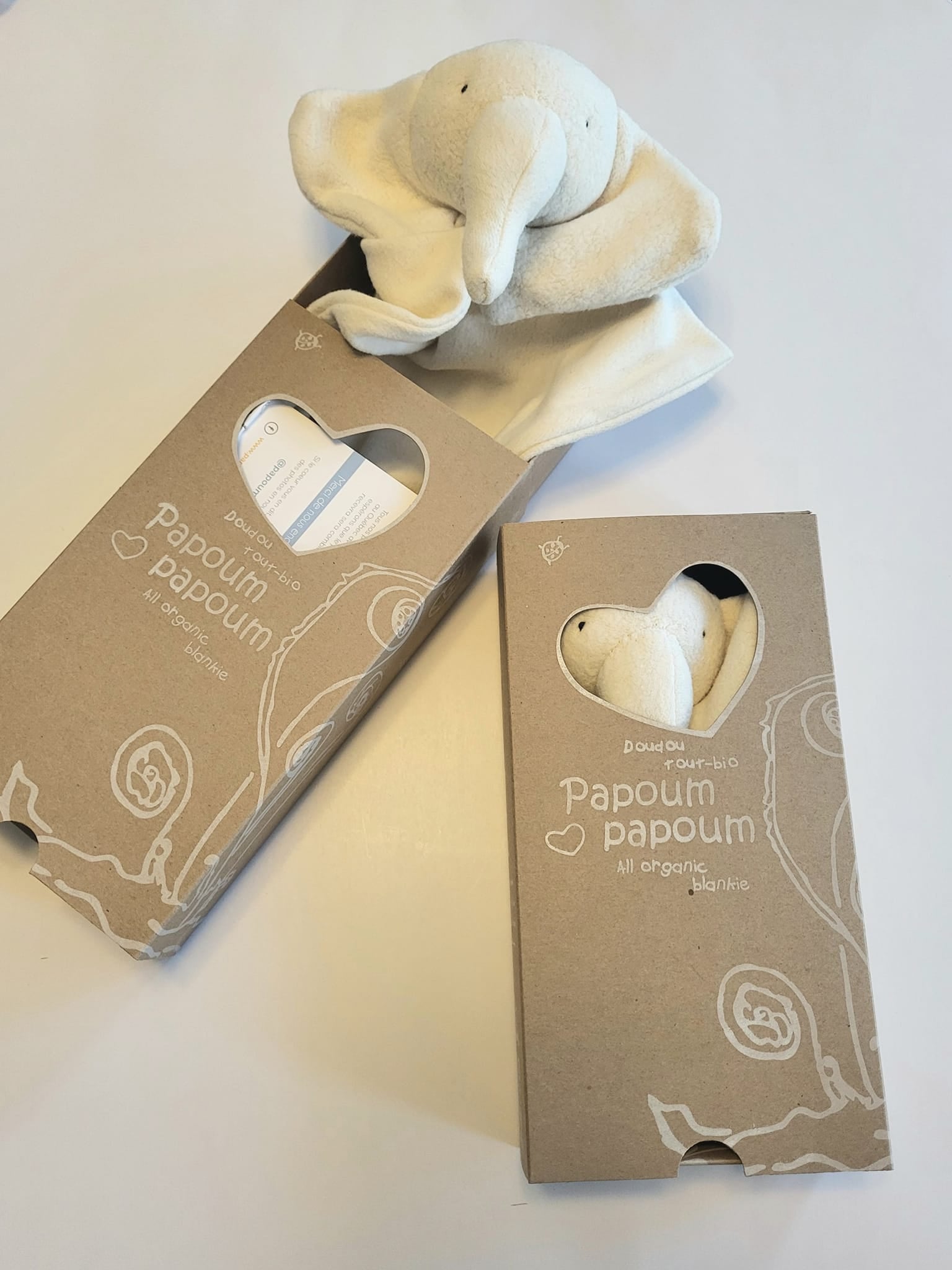 Doudou Lapinou, velours de bambou - Écru