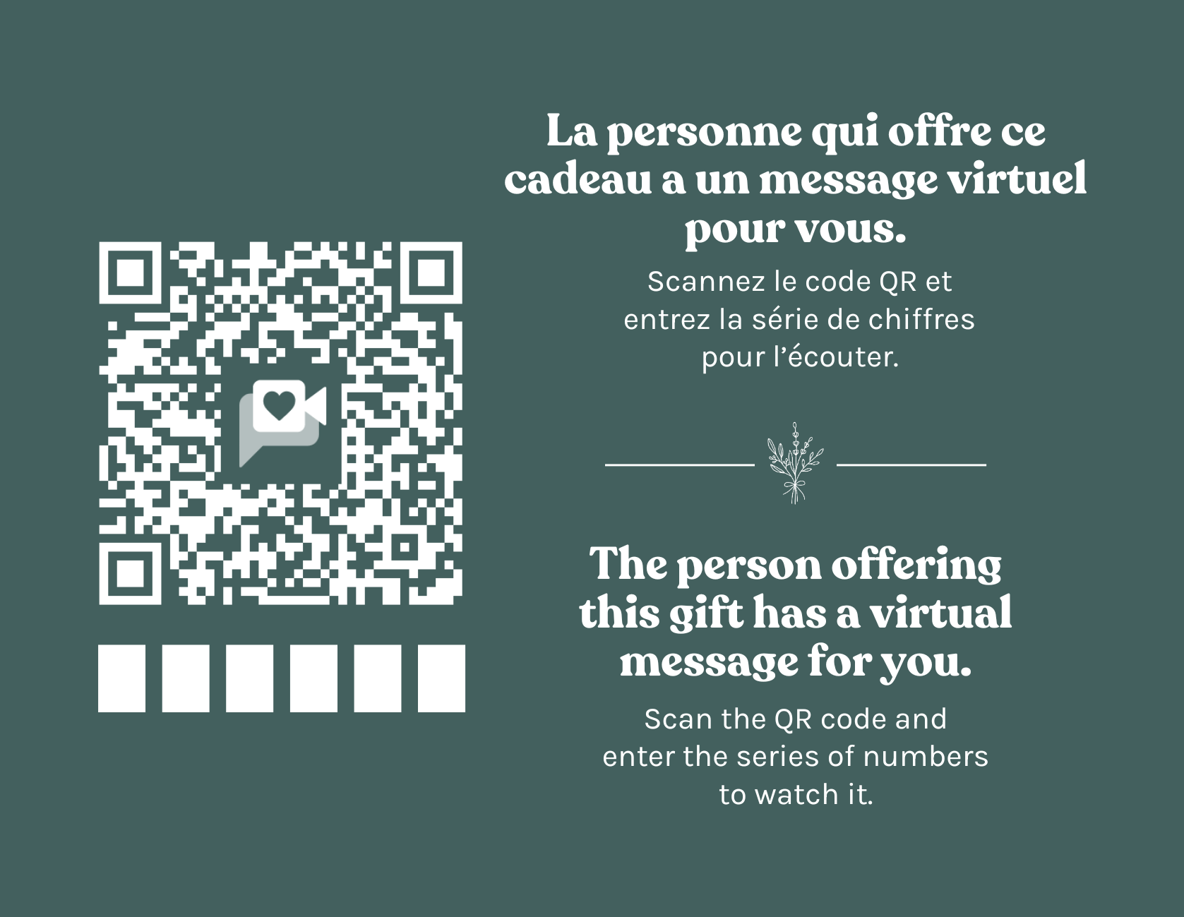 Ajouter un message vidéo-audio avec votre cadeau (vous enregistrerez après le paiement)