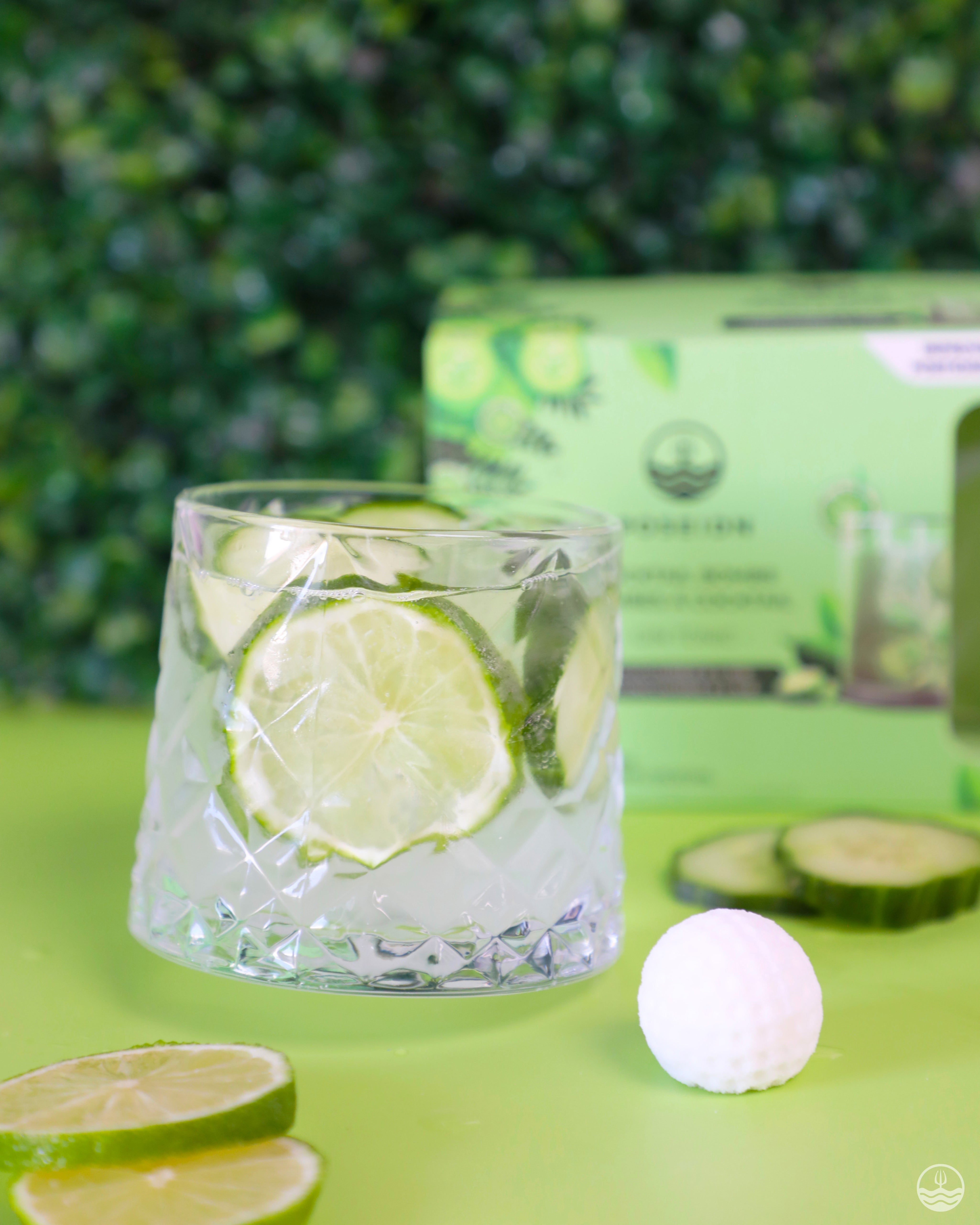 Bombes à cocktail Gin tonic version balles de golf