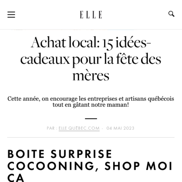 Elle Québec | Achat local: 15 idées-cadeaux pour la fête des mères