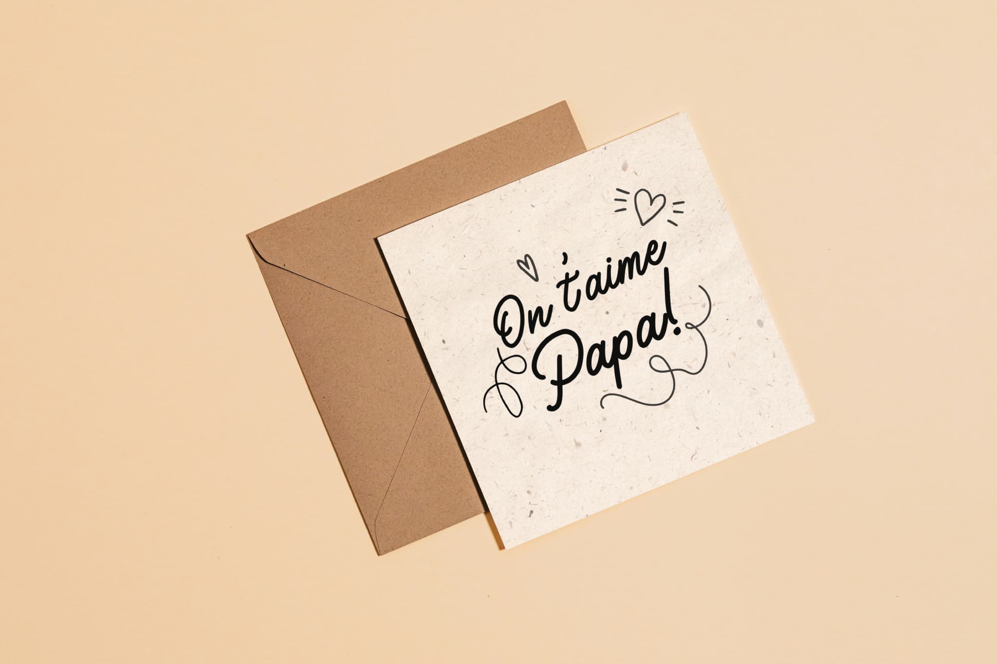 Carte de souhaits - On t'aime papa