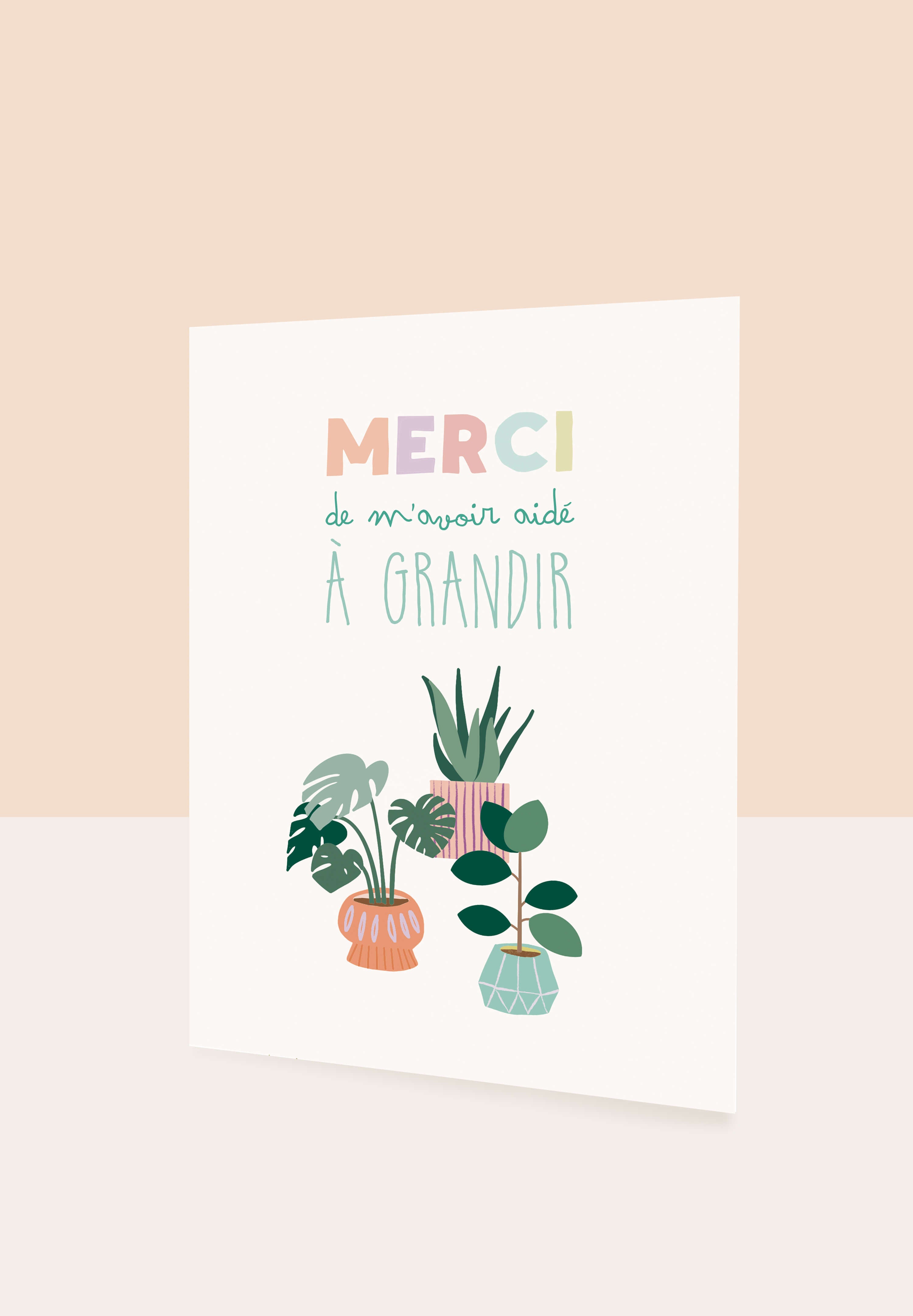 Carte de souhaits - Merci de m'avoir aidé à grandir