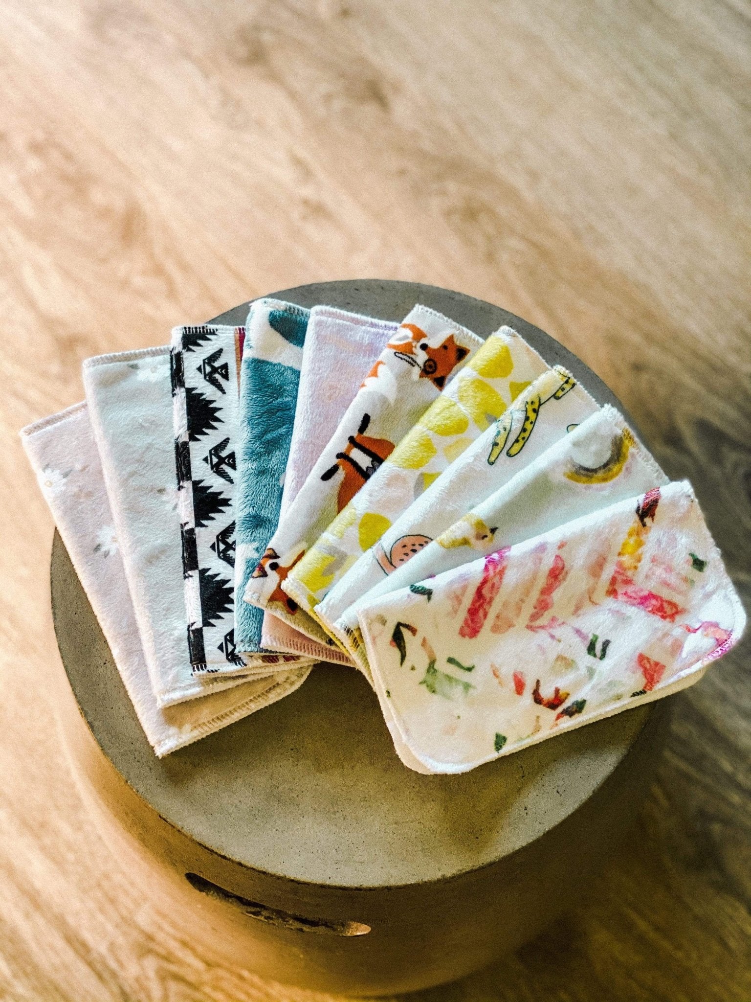 débarbouillettes douces shop moi ça faite de Minky et flanelle de coton