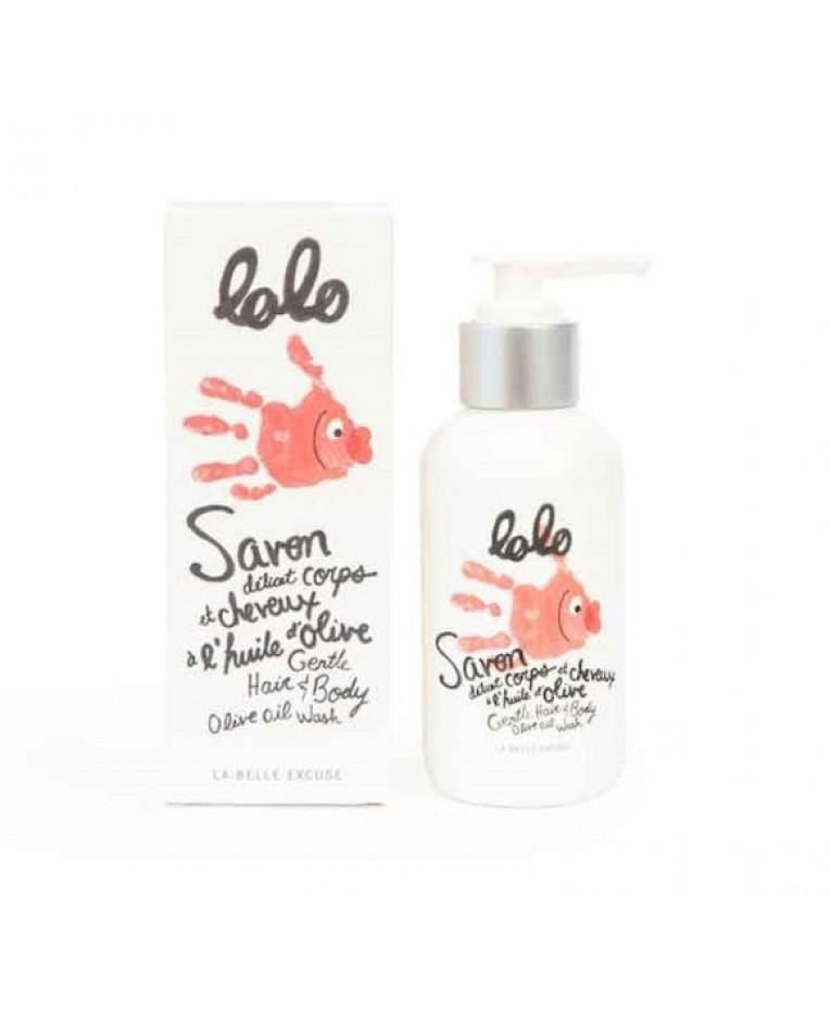 Savon délicat corps et cheveux à l'huile d'olive pour enfants de lolo et moi 125 ml